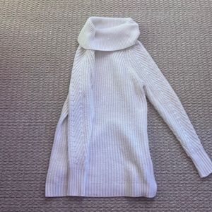 white knit sweat dress